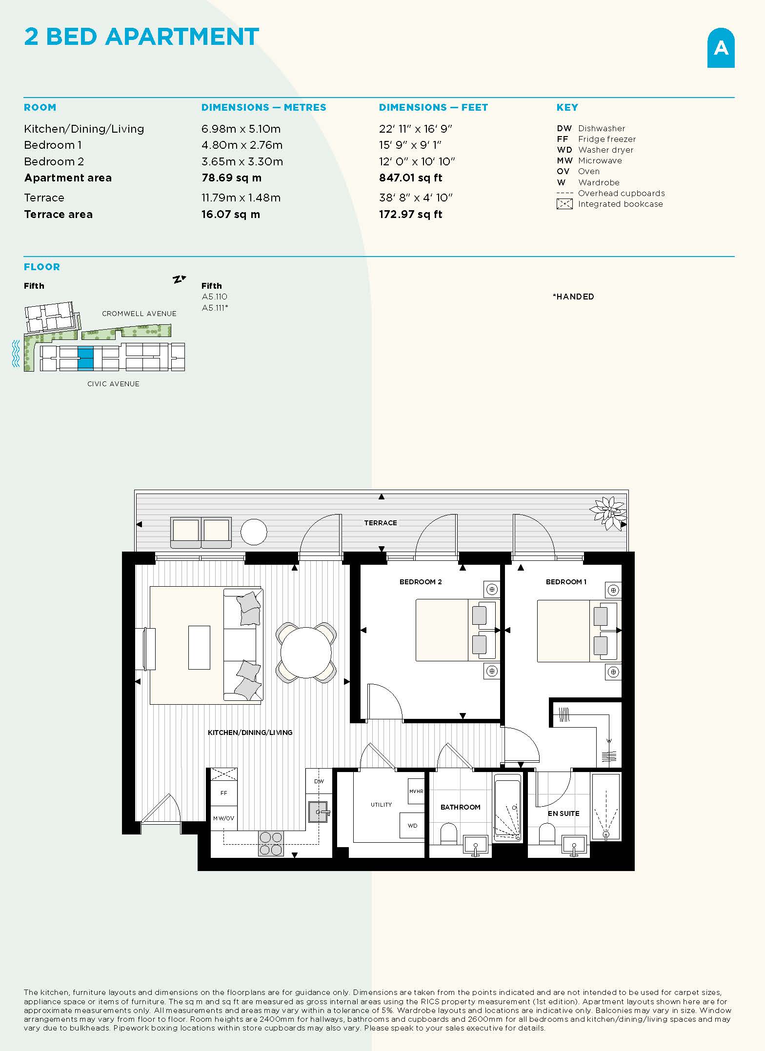 Floorplan for Plot A5.110 at Artisi, Fifth